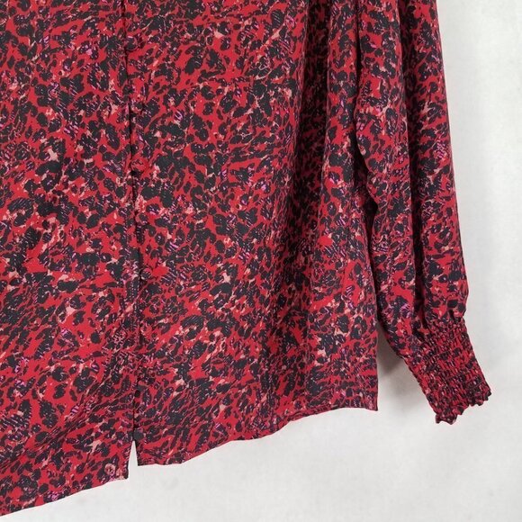 NEW Sanctuary Plus 1X Abstract Long sleeve Blouse Top Black/Red $89 - Picture 4 of 9